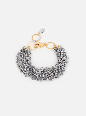 [WANT &amp;P!CK] modgone Silvertone Chains Layered Bracelet